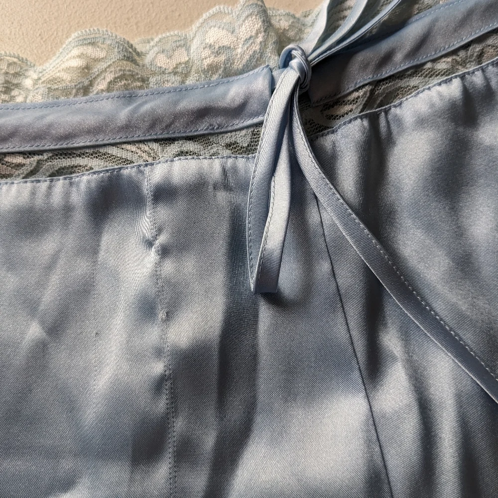 Light Blue Satin & Lace Sleep Set